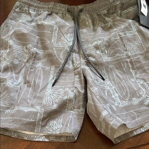Quiksilver Waterman Brown Shorts with White Print
